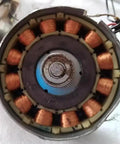 Internal view of 300W Portable Micro Hydroelectric Generator For Off-Grid Power On The Go 220V Water Turbine Generator showing copper coils
