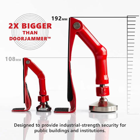 Portable Door Lock Brace For Inswinging Doors With 3Mm Clearance Industrial Strength Security Barrier, size comparison to DoorJammer