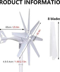 Massive 20000W Wind Turbine Generator Kit With 8 Blades And MPPT Controller dimensions and blade detail