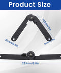 Two Pack 180 Degree Lid Support Hinges Black Rotatable Folding Heavy Duty Locking Hinges for Furniture Dimensions