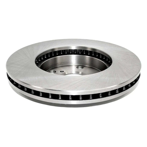 Front view of Front Vented Disc Brake Rotor with Forged Flange for Precise Fit, Clear ABS Signaling, multi lip seals visible.