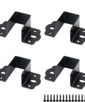 Heavy Lifter Bed Rail Fitting Kit 4 Pack Black Anti Rust Bed Frame Brackets U Shape for mounting bunk beds and headboards.