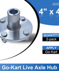Premium Heavy Duty Go Kart Live Axle Hub With Step Down Shaft Pair For Dune Buggy 4 Inch Off Road Racing Components 2-pack