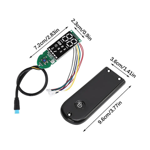 Max G30 Electric Scooter Digital Dashboard Display Module With Bluetooth Display Panel Cover Kit shown with dimensions