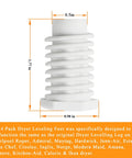49621 PS1609293 Dryer Leveling Feet Pack Of 4 Replacement Kit for Whirlpool Dryers, adjustable height model dimensions diagram