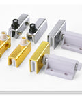 Slide Bolt Door Lock Hasp For Doors Gates Cabinets And Glass Furniture Hardware Kit With Touch Latch And Suction Closer