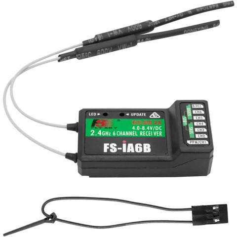 FS iA6B 6 Channel 2.4 GHz Receiver With PPM And iBus Dual Antenna AFHDS2A For Flysky Transmitters with visible connectors