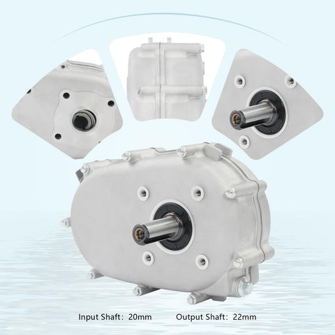 2 To 1 Gear Reduction Box With Clutch For Honda GX160 GX200 Five Point Five HP Engine, showing 22mm output shaft detail.