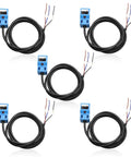 Five pack of Inductive Proximity Sensor Switch NPN Normally Open 4mm Detection 3 Wire DC 10 To 30V SN04-N with wiring cables