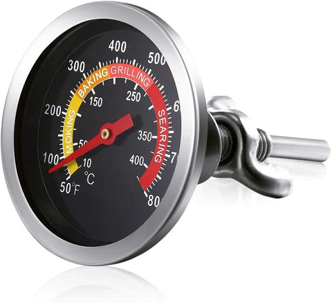 Two Pack BBQ Grill Temperature Gauge For Charcoal Pit And Smoker, Waterproof Thermometer With Easy Mount, Screw Thread And Wing Nut