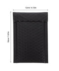 Black Bubble Mailers 12 By 18 Inch Plus 4 Inch Padded Self Seal Shipping Bags displayed vertically showing dimensions.