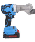 Heavy Duty 21V Cordless Electric Metal Shears With 360 Degree Swivel Head, rechargeable power tool with rotating blade and LED light.