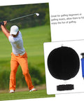 2 Pack Golf Swing Trainer Ball Posture Exerciser for Consistent Swings, Inflatable Training Ball with Inflator and golfer shown