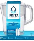 Large 10 Cup Water Filter Pitcher With SmartLight Filter Reminder, Includes Two Standard Filters, BPA Free, White, in box