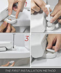 Round Toilet Seat With Non Slip Bumpers Universal Quiet Close Lid Easy To Install Never Loosen Fits Standard Round Toilets Bowl Durable White With Soft Close Hinges System installation steps