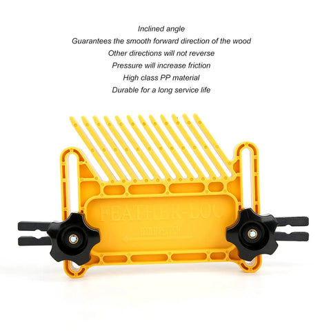 No Sweat 2 Pack Featherboard Set For Table Saw Router Table And Band Saw features inclined adjustable PP material grips.
