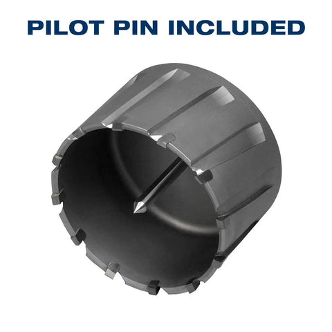 Heavy Duty Tct Annular Cutter 11/16 X 3 Inch Tungsten Carbide Core Bit With 3/4 Weldon Shank For Magnetic Drills, showing pilot pin included.