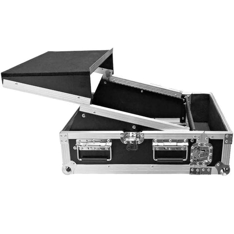 Professional Grade Heavy Duty Two Space Ata Equipment Case With Ten U Dj Mixing Console Top And Smooth Sliding Laptop Shelf Kickass Protection For Road Tours