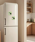 White fridge with cat design magnets using Bulk 100 Sets Square Button Parts For Fridge Magnet Maker Machine Kit