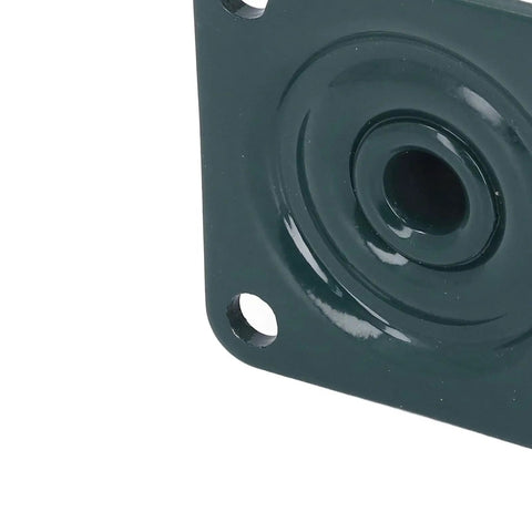 Rugged Retractable Leveling Casters With Ratchet Arm Design, Height Adjustable Plates Crushing Up To 2200 Lbs, Smooth Operator 40Mm mounting plate close-up.