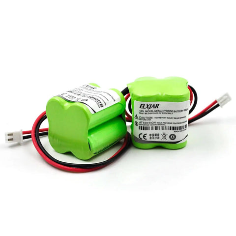 Four Point Eight Volt 400mAh NiMH Battery Pack Replacement for Emergency Exit Light Five Pack with compact plug-and-play leads