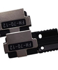 Solid As A Rock One Pair Twelve Core Fiber Holder Clamp Set For Ribbon Fusion Splicing Jobs Tight Grip Chuck Jigs That Hold Firm Compatible With Fujikura Fsm R Series Splicers Fast And Easy Install - close-up view of FH-70-12 clamps