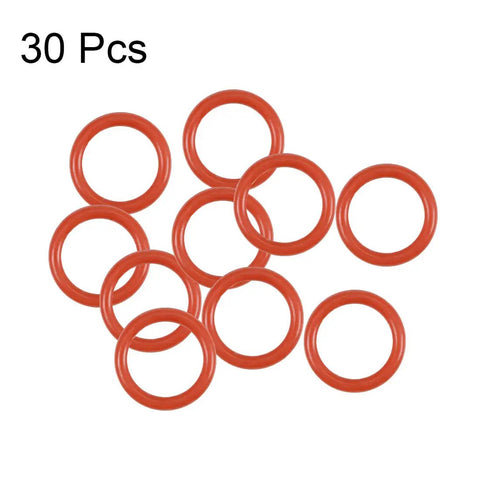 Red Silicone O Ring 7mm OD 5mm ID 1mm Cross Section VMQ Seal Gasket Pack Of 30 For Travel Mug Lids High Temp From Minus 22 Fahrenheit To 392 Fahrenheit Durable And Leak Proof