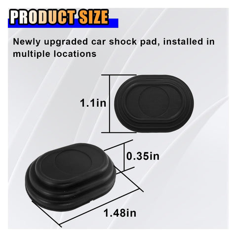 Silicone Car Door Shock Absorber Kit With Self Adhesive Bumper Protector For SUVs And Trucks, product size dimensions.