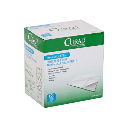 Box of Sterile Non Adherent Dressing Pads For Wounds 3 By 4 Inches 100 Count Absorbent Rayon And Polyester Pad