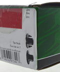 Pro Grade Size 8 32 Pronged Tee Nuts Tough As Nails Zinc Plated Steel 100 Count box side view with product details.