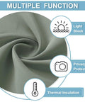 Close-up of fabric texture for Door Window Curtain Panel For French Doors Skylight And Patio, Room Darkening Draft Blocking Thermal Insulated Privacy Shade, Sage Green W26 X L69 Inch, Easy Install With Strong Adhesive Straps, One Panel No Drills.