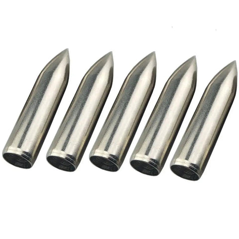 Glue On Field Points Archery Tips For 7mm Arrow Shafts, 1.368 Inch Long, 8mm Outside Diameter, 85 Grain Steel Points, Pack Of 12
