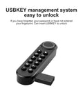 Smart Biometric Cabinet Lock With Fingerprint Password And USB Key, Keyless Hidden File Drawer Wardrobe Lock for home safety