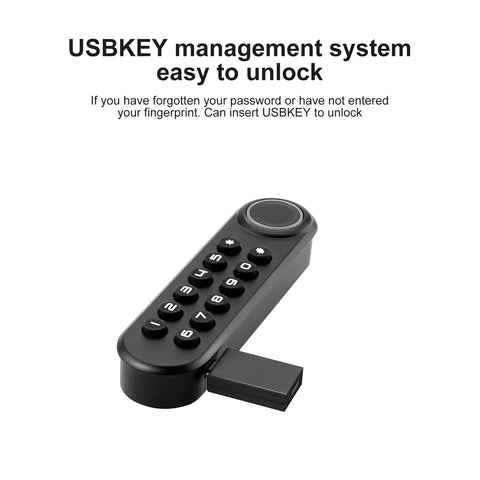 Smart Biometric Cabinet Lock With Fingerprint Password And USB Key, Keyless Hidden File Drawer Wardrobe Lock for home safety