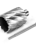 Annular cutter with Weldon shank, 3/4 in diameter, silver steel with pilot pin for magnetic drill press