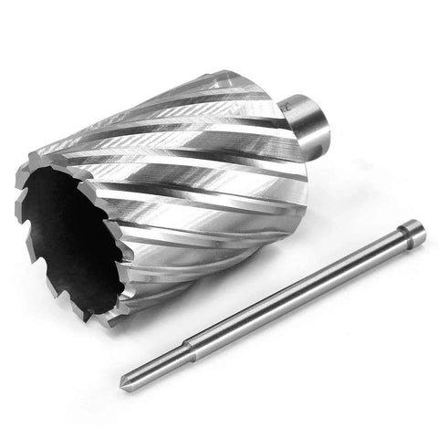 Annular cutter with Weldon shank, 3/4 in diameter, silver steel with pilot pin for magnetic drill press