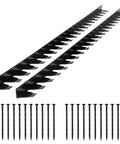 No Dig Garden Edging Border Kit With 60 Spikes, 10 Pieces Of 6 Feet Each Plastic Lawn Edging 1.6 Inches High For Flower Beds, Pathways And Yard Borders, Sun Resistant, DIY Layout And Easy Install, showing stakes and plastic panels.