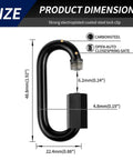Eight Pack Heavy Duty Quick Links And Chain Hooks Set In Black Stainless Steel 304 Anti Rust Locking Carabiners Three Sixteenth Inch Size
