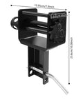 Heavy Duty Trailer Stake Pocket Winch For Cargo Securing, 2-Hole Black Ratchet, 5400 Lbs Capacity, Carbon Steel Build, side view