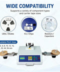 50W Component Counter With Automatic Resistance And Capacitance Counting LCD Display Leak Detection No Fuss Plug And Play Precise Parts Handling For Electronics Assembly And Mechanical Parts Processing Fast Reliable Easy Load, front view