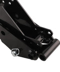 Close-up of bolt-on backhoe thumb excavatator claw universal attachment for Kubota and Deere tractors, durable metal design for 3.25 inch boom width.
