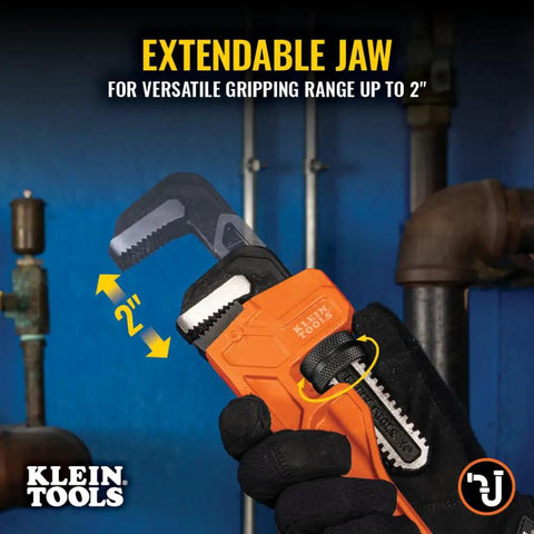 14 Inch Cast Iron Pipe Wrench Heavy Duty Adjustable Plumbing Wrench With I Beam Handle Extending Jaw Up To Two Inches For A Strong