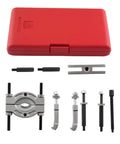 Hardcore 9 Piece Bearing Separator And Puller Tool Set Removes Small Gears And Pinions Effortlessly Fits Sizes From 0.59 To 2.28 Inches With Steel Jaws Plus Thrust Screws red case and steel puller parts