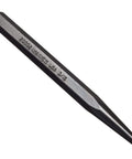 Solid Starter Punch 3/16 Inch Black Oxide Finish Straight Shooting Pin And Rivet Removal Tool Forged In Usa, close-up image of the tool.