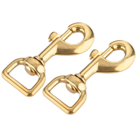 Solid Brass Swivel Bolt Snap Hooks Three Eighths Inch Opening Three And One Eighth Inch Length Seven Eighths Inch Eye Heavy Duty Trigger Clips
