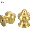 1/4-27 Brass Lamp Finial Ball Cap Knob 2 Pack Harp Top Screw Decor For Table Lamps With Solid Brass Construction, front view