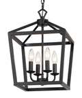 Farmhouse Rustic Black Lantern Chandelier Hanging Light Fixture With Four Lights For Kitchen Island And Dining Room Hallway Entryway Foyer UL Listed Dope Wrought Iron Vintage Industrial Lamp