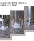 Built Like A Tank Metal Swing Security Gate For Shops And Warehouses Decorative Plate Hides Bolts Super Easy Install Smooth Auto Swinging Silver 70x97cm installation process with decorative cover pieces and expansion screws.