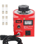 Auto Voltage Transformer 110V Input to 0 to 130V AC Variable Voltage Converter 500W with Voltmeter On Off Switch and Power Cord