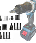 Straight Fire Top Tier Self Locking Rivet Nut Gun Replacement Mandrel Heads M4 M5 M6 M8 M10 with cordless driver and replacement heads.